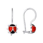 Серьги SOKOLOV из серебра с эмалью Божья коровка 1100₽