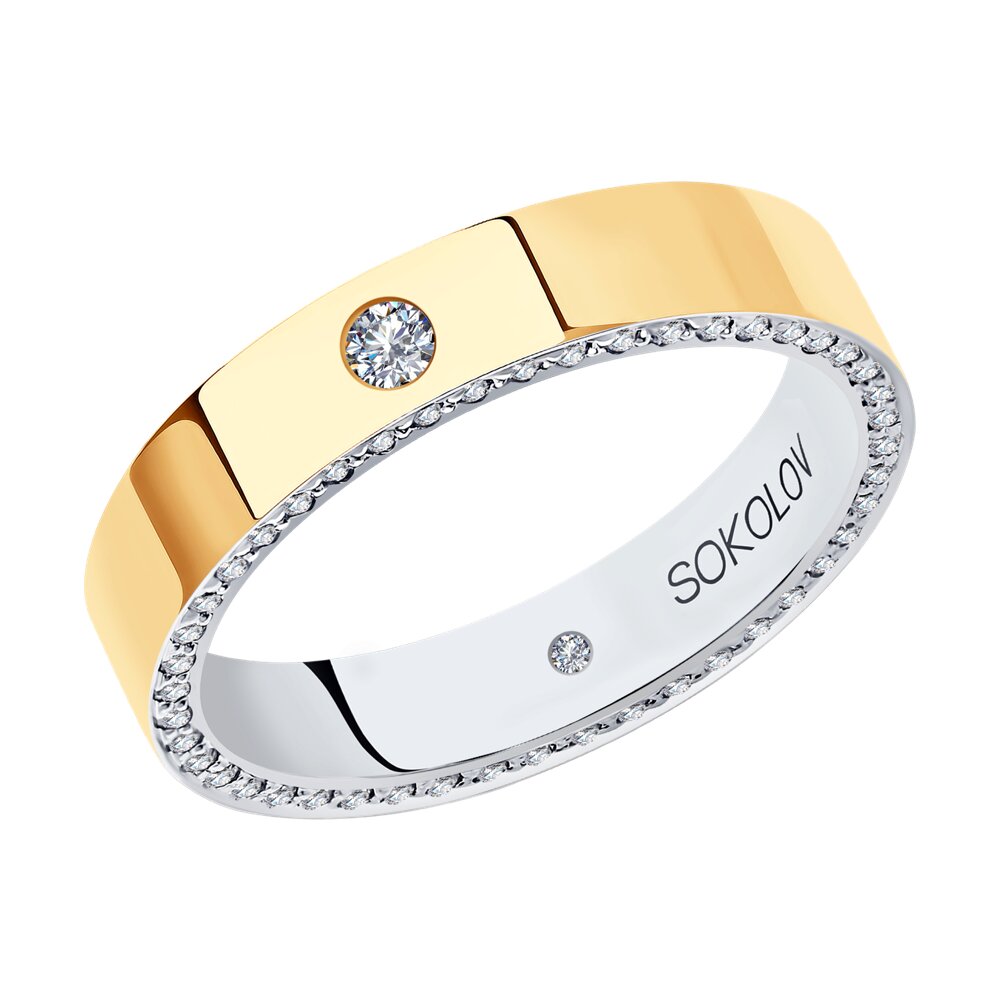 

Обручальное кольцо SOKOLOV Diamonds из комбинированного золота с бриллиантами