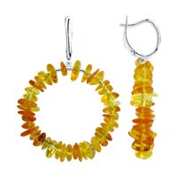 Серьги из серебра с янтарём