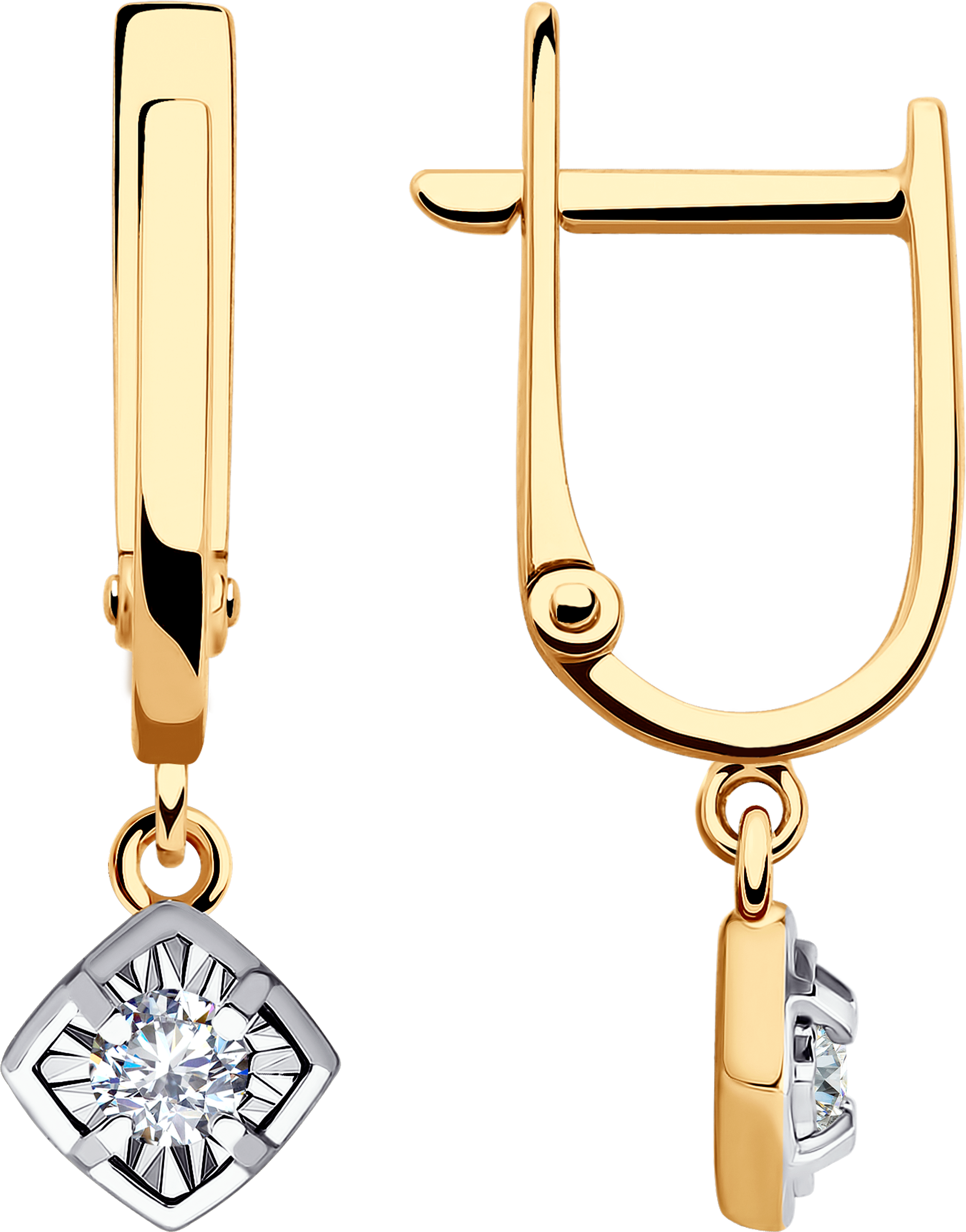 Серьги SOKOLOV из комбинированного золота с фианитами 15000₽