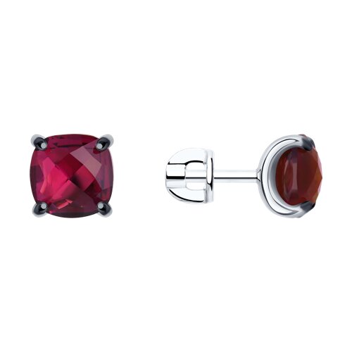 Пусеты из серебра с кристаллами Swarovski