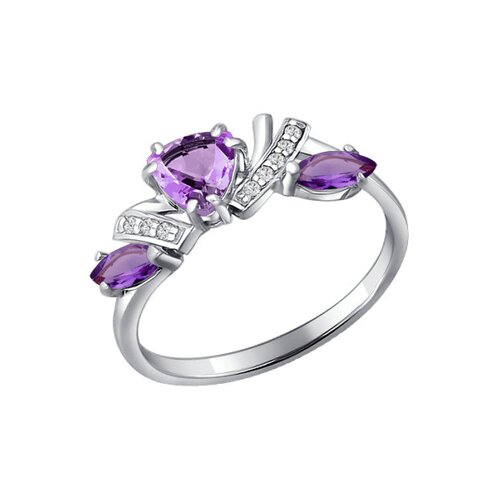 

Кольцо SOKOLOV из серебра с аметистами и фианитами