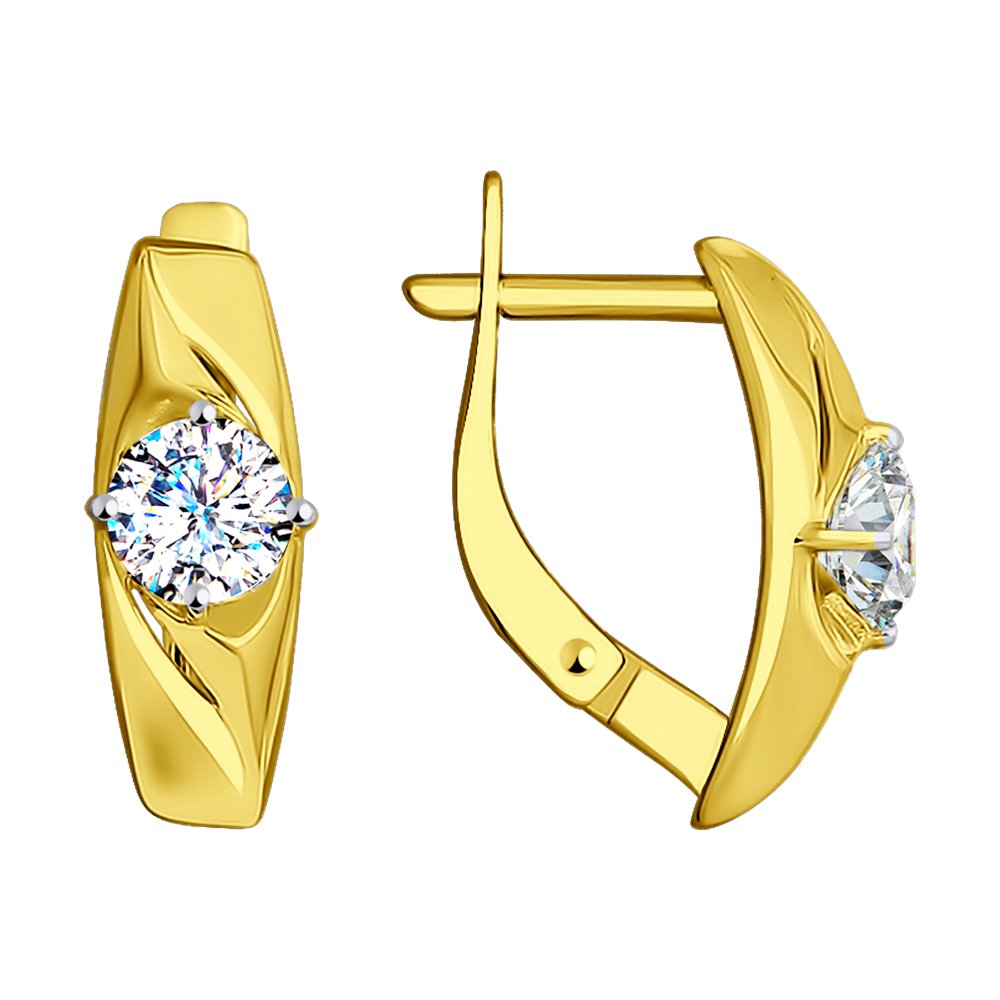 

Серьги SOKOLOV из желтого золота со Swarovski Zirconia