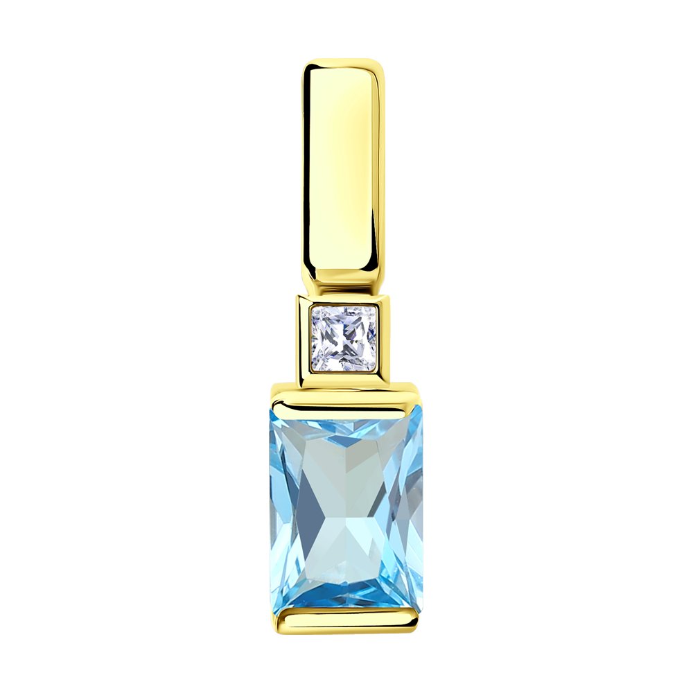 

Подвеска SOKOLOV из желтого золота с топазом и Swarovski Zirconia