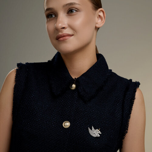 Брошь из золочёного серебра - фото 3