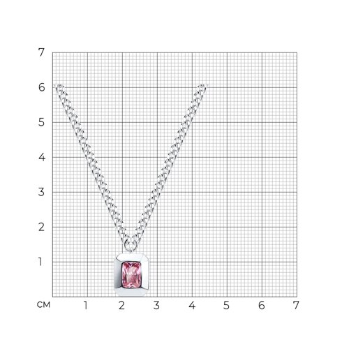 Колье из серебра с фианитом - фото 4