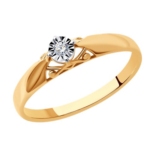Помолвочное кольцо из золота с бриллиантом 1011159 sokolov фото