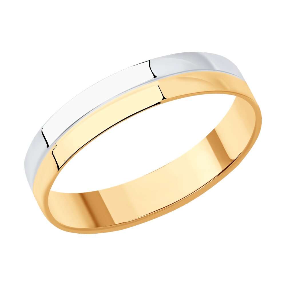 Обручальное кольцо SOKOLOV из комбинированного золота , comfort fit, 5 мм