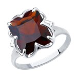 Кольцо из серебра с красным ситаллом