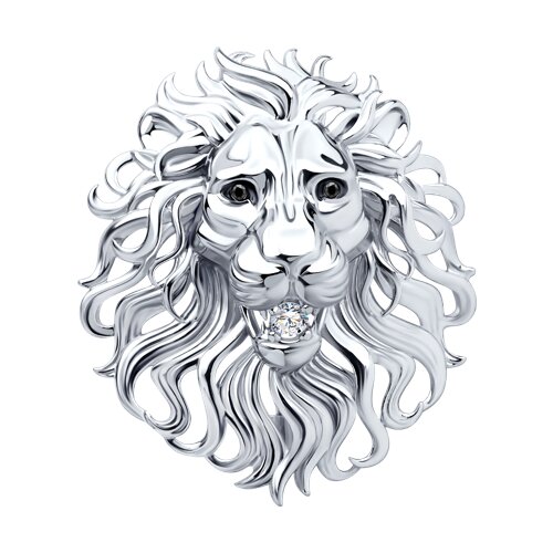 Брошь из серебра с фианитами - фото 1