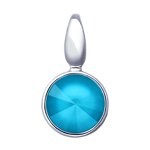 Подвеска из серебра с голубым кристаллом Swarovski