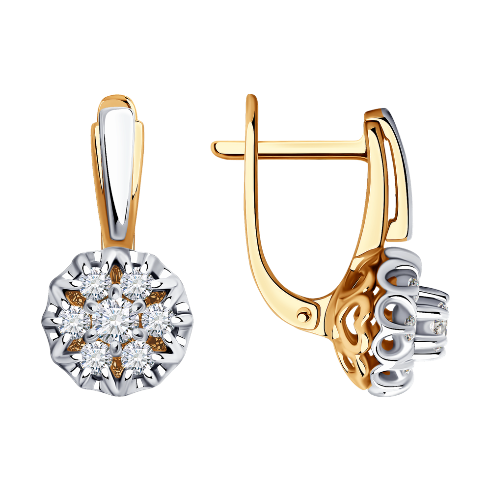 фото Серьги sokolov diamonds из комбинированного золота с бриллиантами