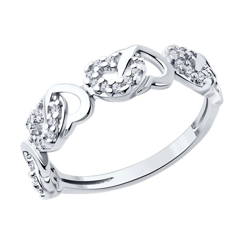 Кольцо из серебра с фианитами - фото 1