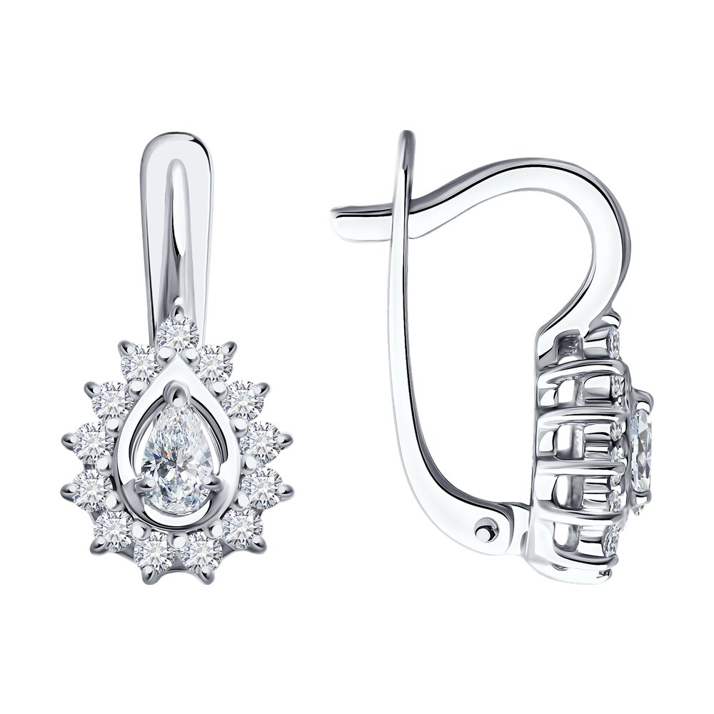 Серьги SOKOLOV Diamonds из белого золота с бриллиантами