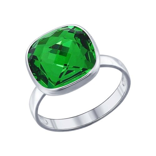 

Кольцо SOKOLOV из серебра с зелёным кристаллом swarovski