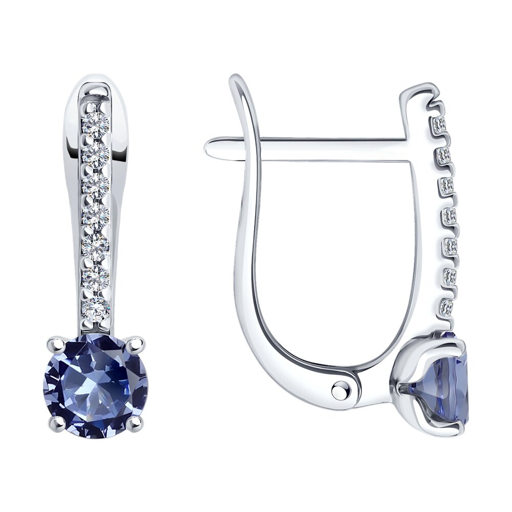 Серьги SOKOLOV из серебра с ситаллами и фианитами