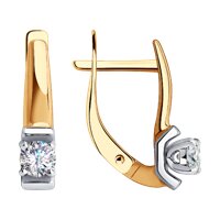 Серьги из золота с фианитами