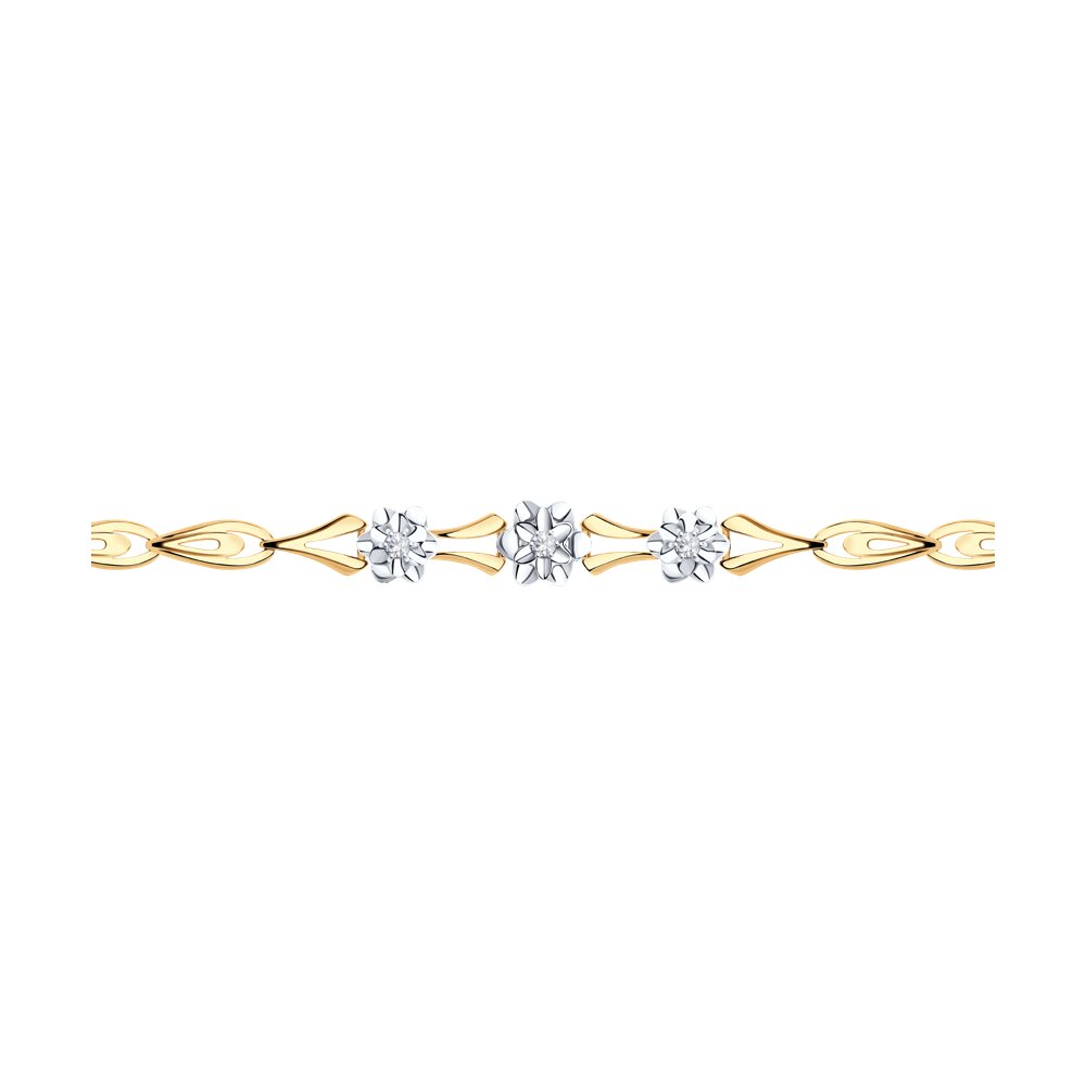 фото Браслет sokolov diamonds из комбинированного золота с бриллиантами