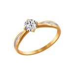 Помолвочное кольцо из золота со Swarovski Zirconia