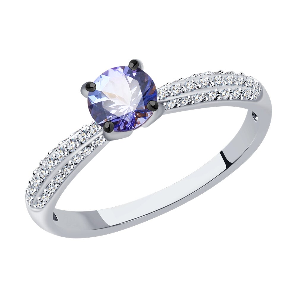 

Кольцо SOKOLOV Diamonds из белого золота с бриллиантами и танзанитом