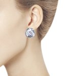 Серьги из серебра с фианитами