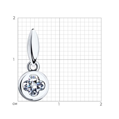 Подвеска из серебра с фианитом - фото 5