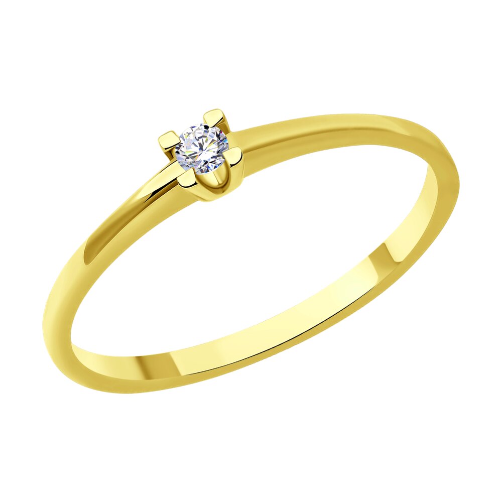 Кольцо SOKOLOV Diamonds из желтого золота с бриллиантом