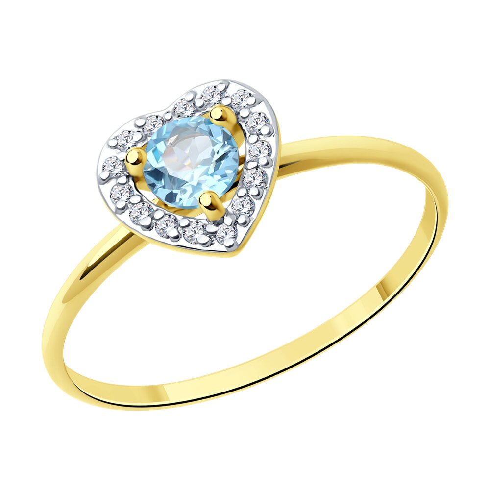 

Кольцо SOKOLOV Diamonds из желтого золота с бриллиантами и топазом