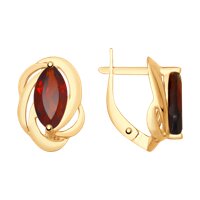 Серьги из золота с гранатами