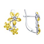 Серьги из золочёного серебра с фианитами