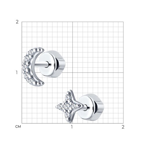 Серьги из серебра с фианитами - фото 4