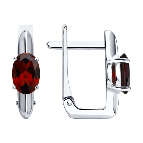 Серьги из серебра с гранатами - фото 1