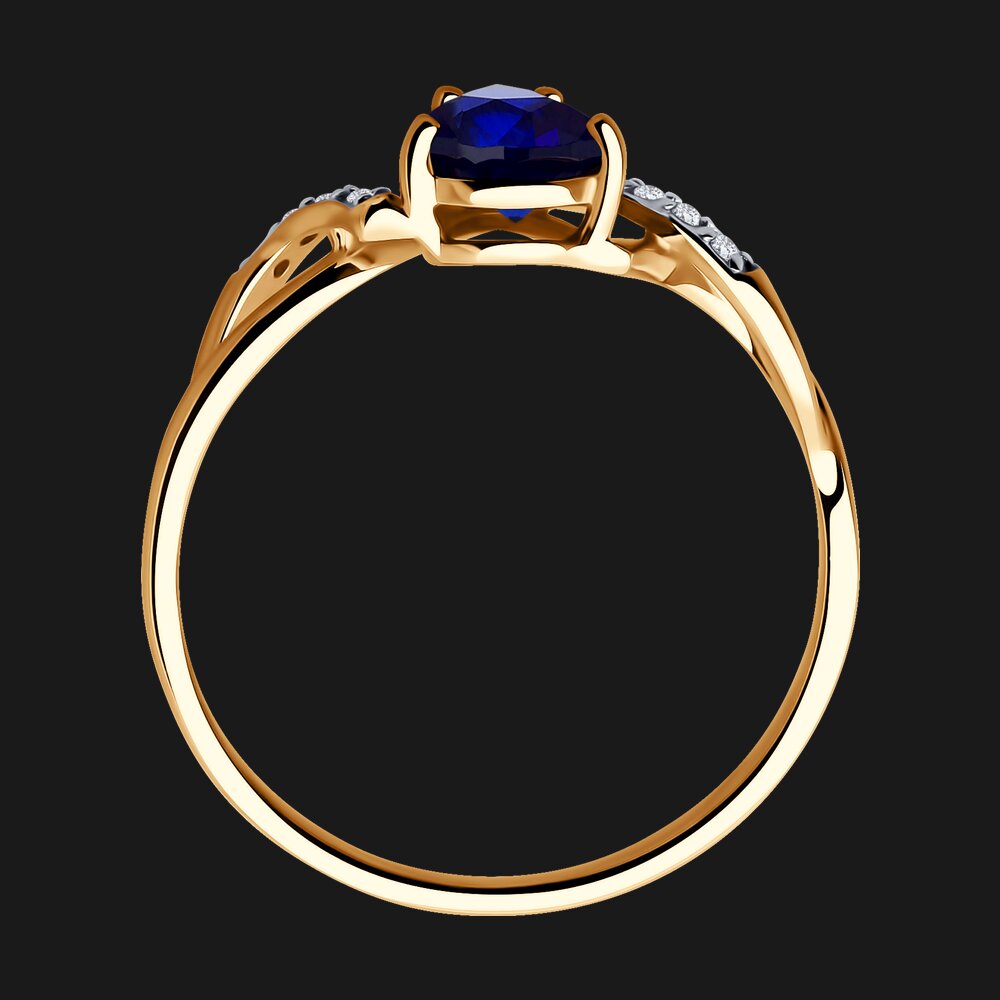 Кольцо SOKOLOV из золота с корундом и фианитами, фото 6