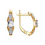 Серьги из серебра с фианитами