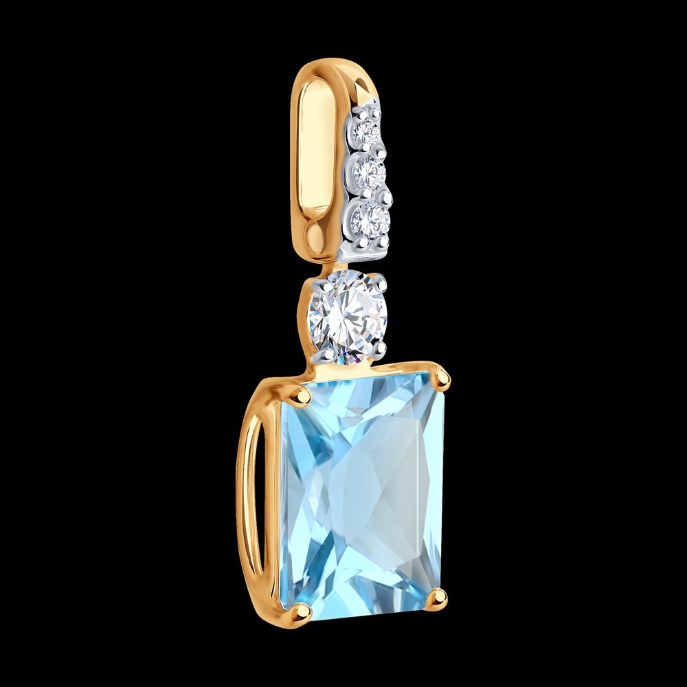 Подвеска SOKOLOV из золота с топазом и фианитами, фото 4