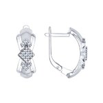 Серьги из серебра с фианитами