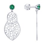 Ажурные серьги из серебра «Матрёшки»