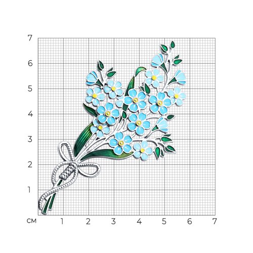 Брошь из серебра с эмалью - фото 4