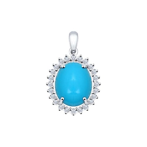 

Подвеска SOKOLOV из серебра с бирюзой синтетической и фианитами