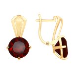 Серьги из золота с гранатами