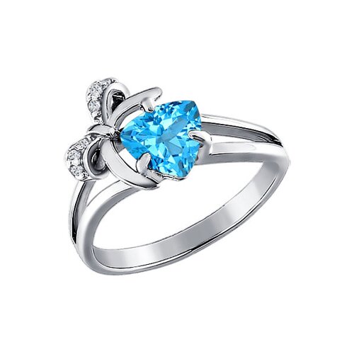 

Кольцо SOKOLOV из серебра с топазом и фианитами