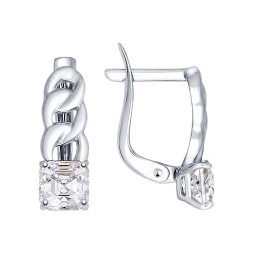 

Серьги SOKOLOV из белого золота с swarovski zirconia