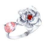 Кольцо из серебра с фианитами