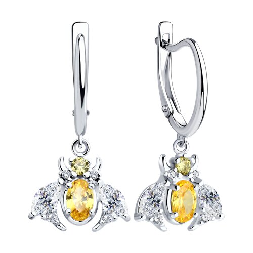 Серьги из серебра с фианитами - фото 2