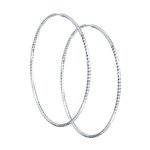 Серьги конго из серебра с алмазной гранью