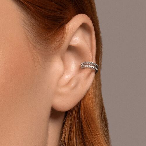 Серьга из серебра с фианитами - фото 4