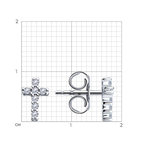 Серьги из серебра с фианитами - фото 4