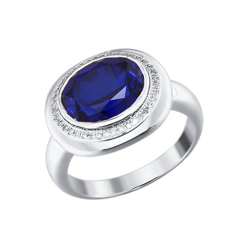 

Кольцо SOKOLOV Diamonds из белого золота с бриллиантами и корундом сапфировым (синт.)