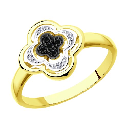 Кольцо из желтого золота с бриллиантами 7010060-2 SOKOLOV фото