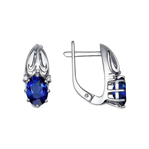 

Изящные серьги SOKOLOV из белого золота c бриллиантами и сапфиром